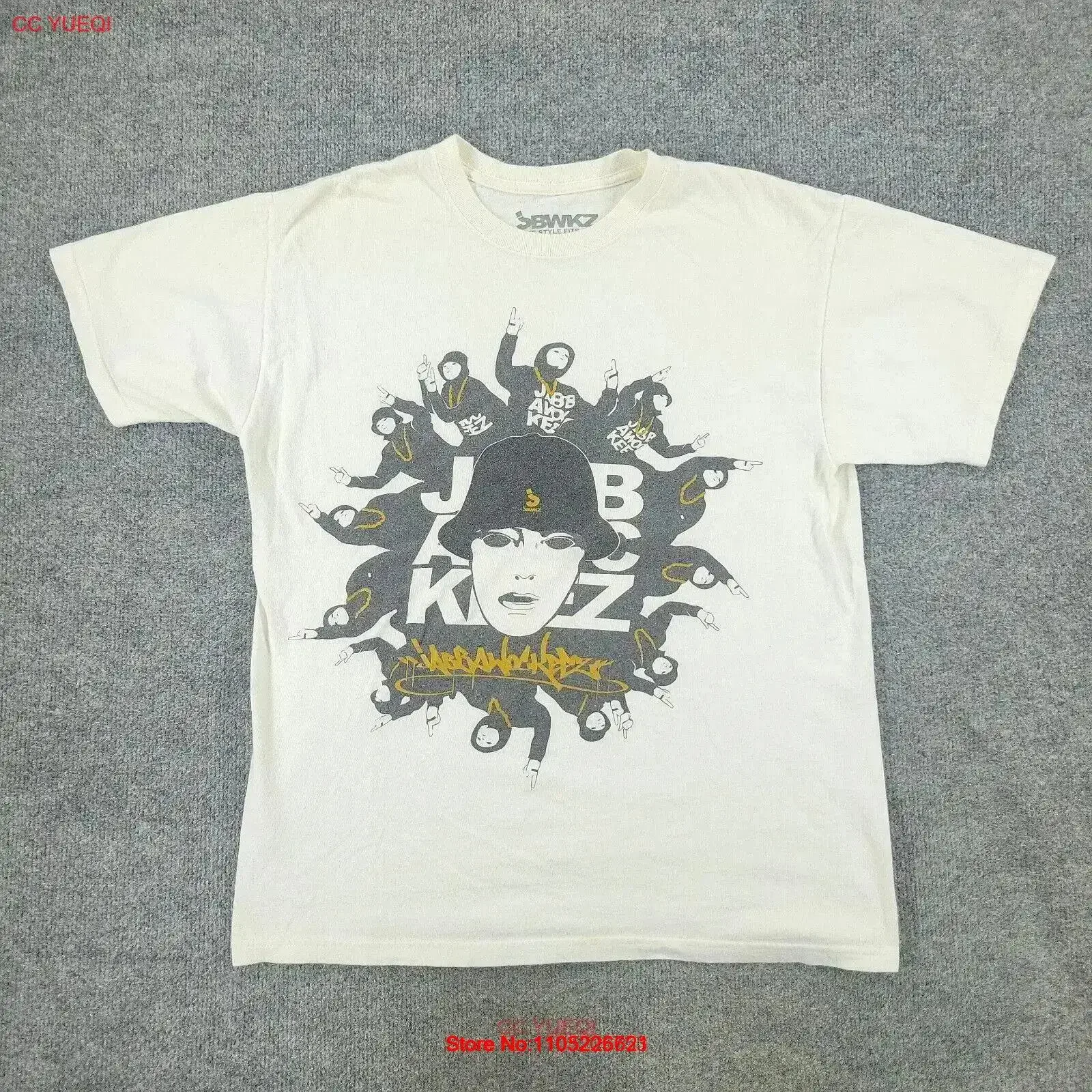 Jabbawockeez T Shirt Men Large White Logo Hip Hop Dance Crew vintage Washed Breathable Stretched designer clothes graphic