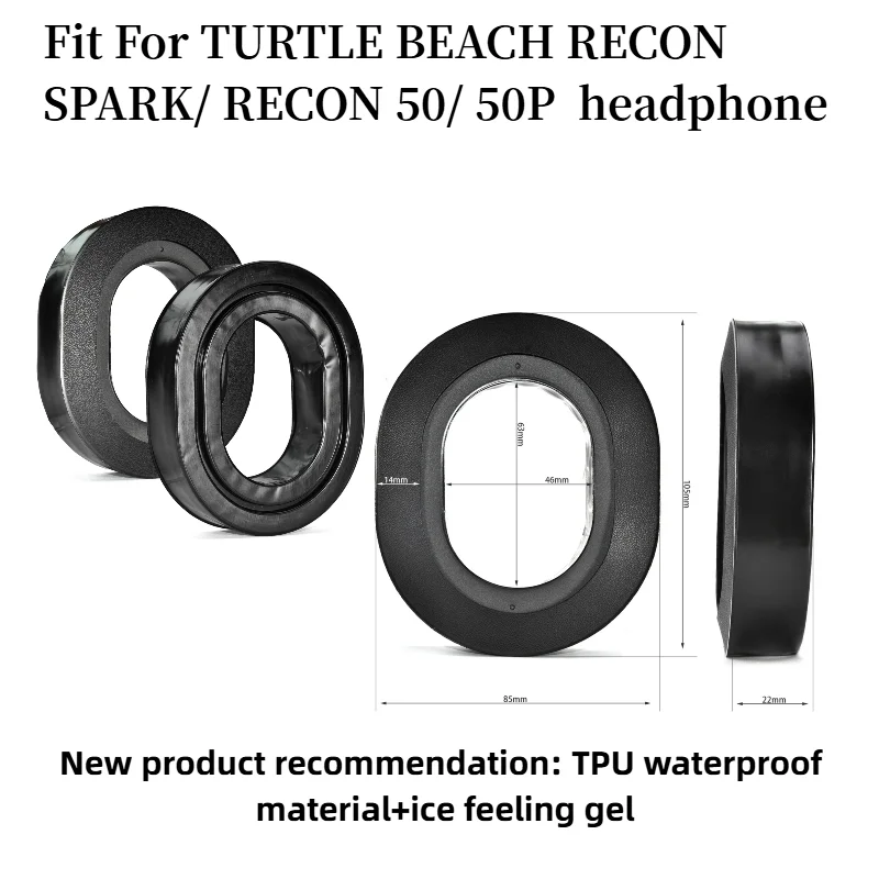 

For TURTLE BEACH RECON SPARK/ RECON 50/ 50P headset Cooling Gel Ear Cushion Replacement Memory Foam Pads Ear Pads