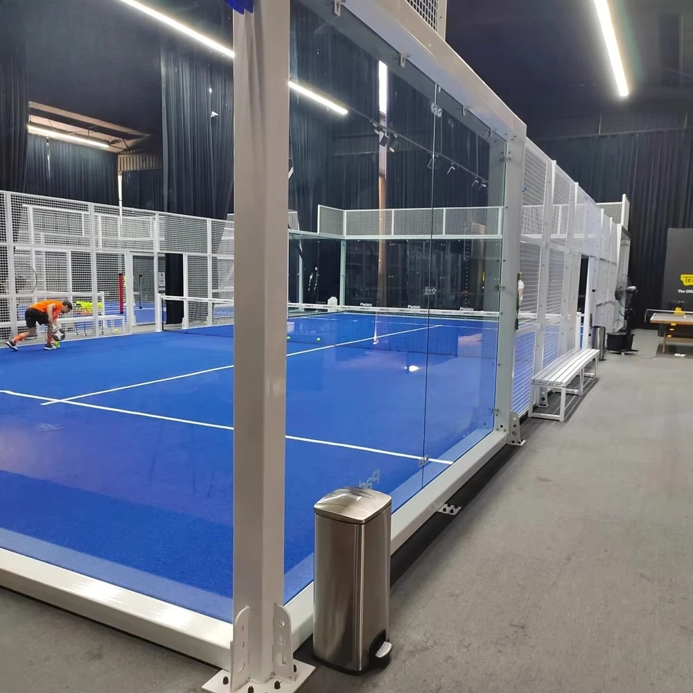 

CE Certified High Safety Panoramic Padel Panoram Court With Padel Court Rackets and Balls