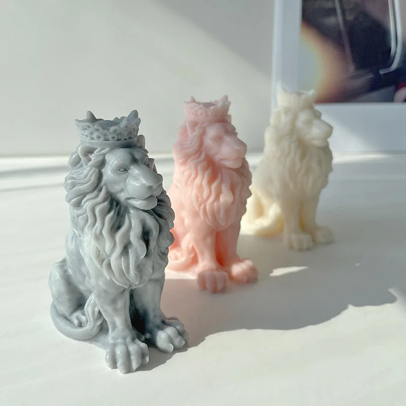 

The Great Lion King Silicone Candle Mold DIY 3D Animal Shape Soap Aromatherapy Resin Plaster Making Mould Home Party Decor Gifts