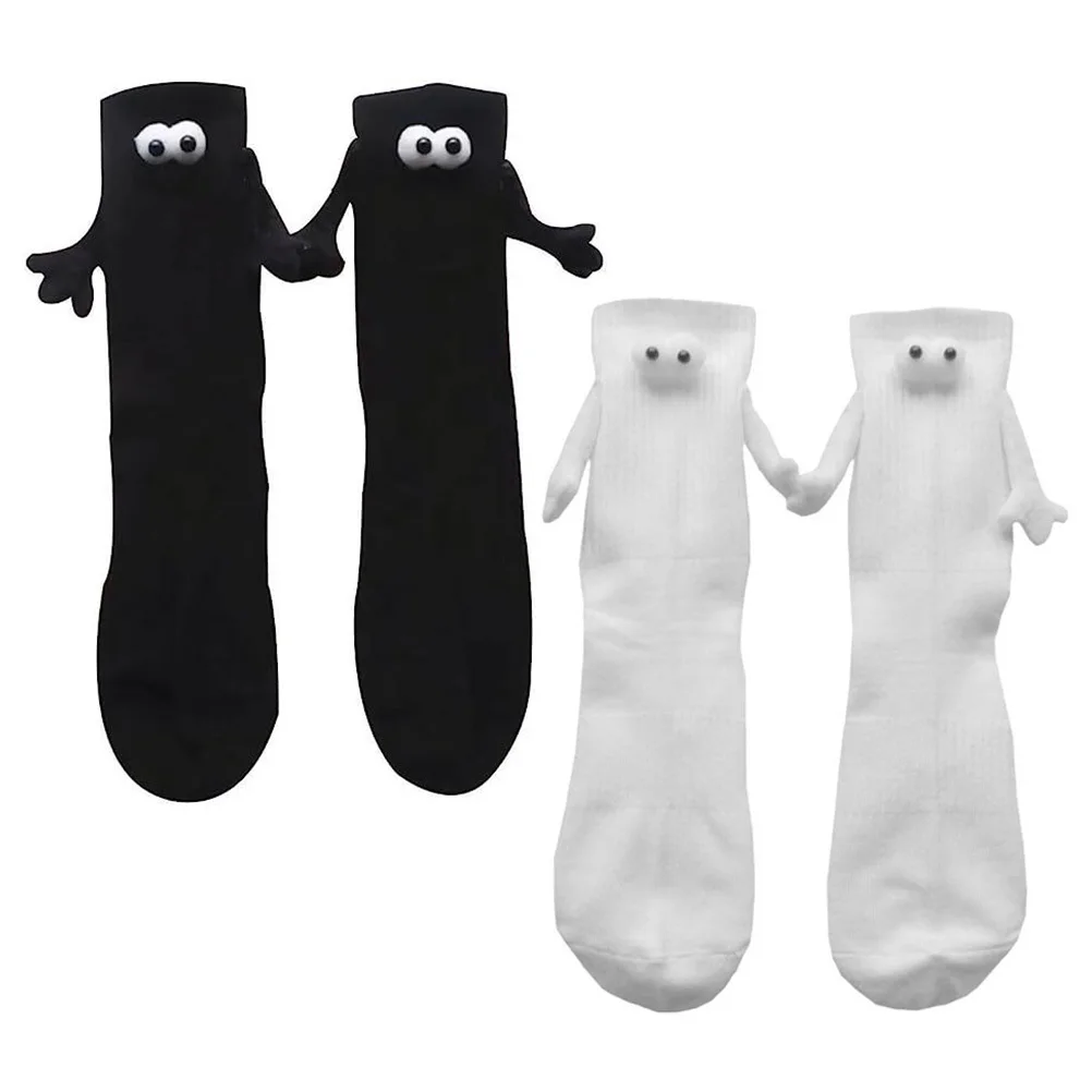 2Pairs زوجين عقد الأيدي الجوارب للجنسين القطن جوارب رياضية منتصف العجل دعم مرن تنفس الجري المشي لمسافات طويلة التخييم