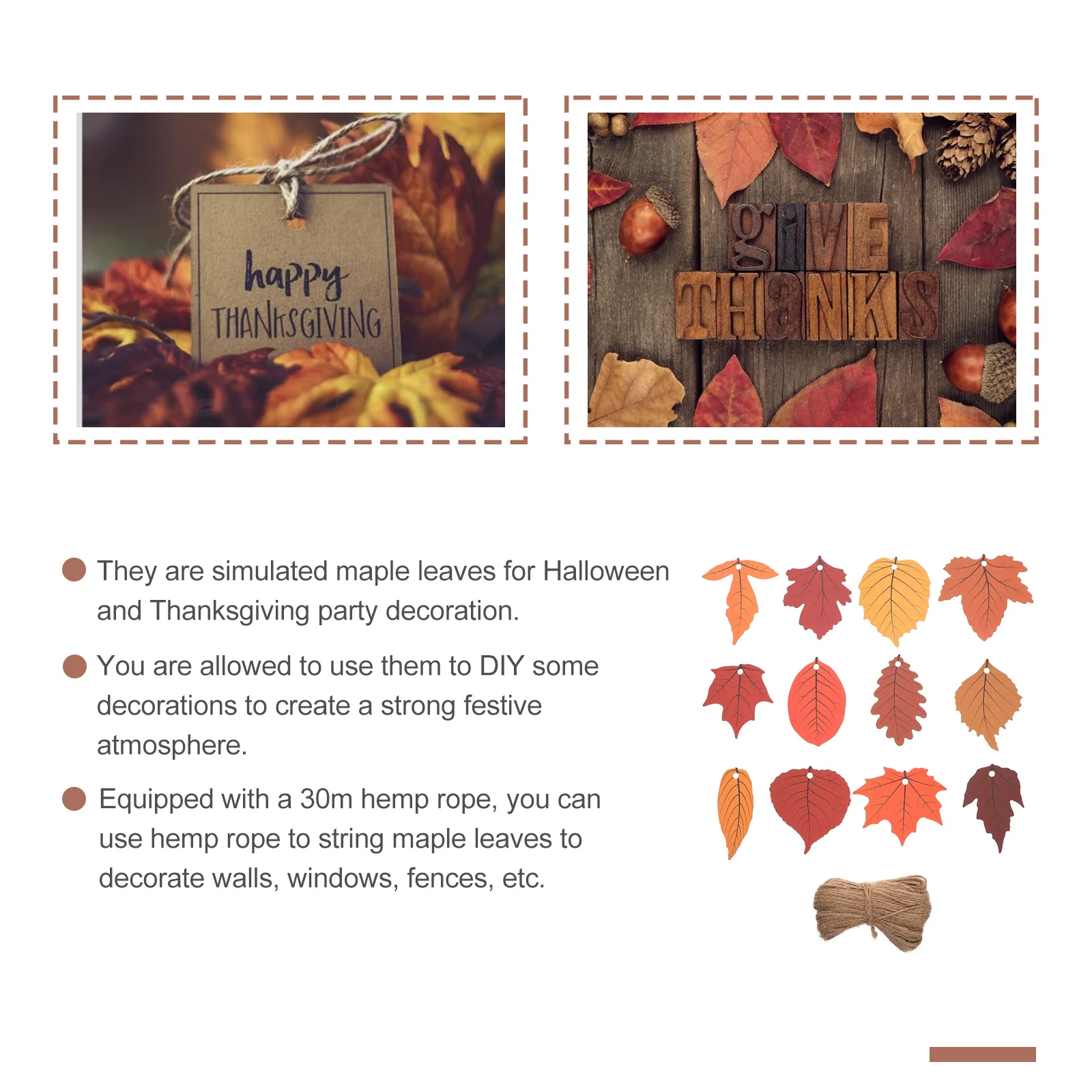 

120pcs Simulated Maple Leaves Lovely Decorative Ornaments Diy Wreath Props Thanksgiving Party Home Decoration Supplies Gift