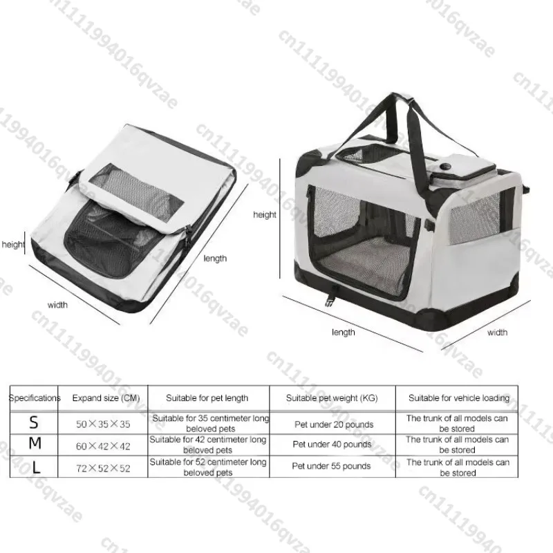 Dog Crate Outdoor Mesh Strap Portable Camping Cage Foldable Cat Bag