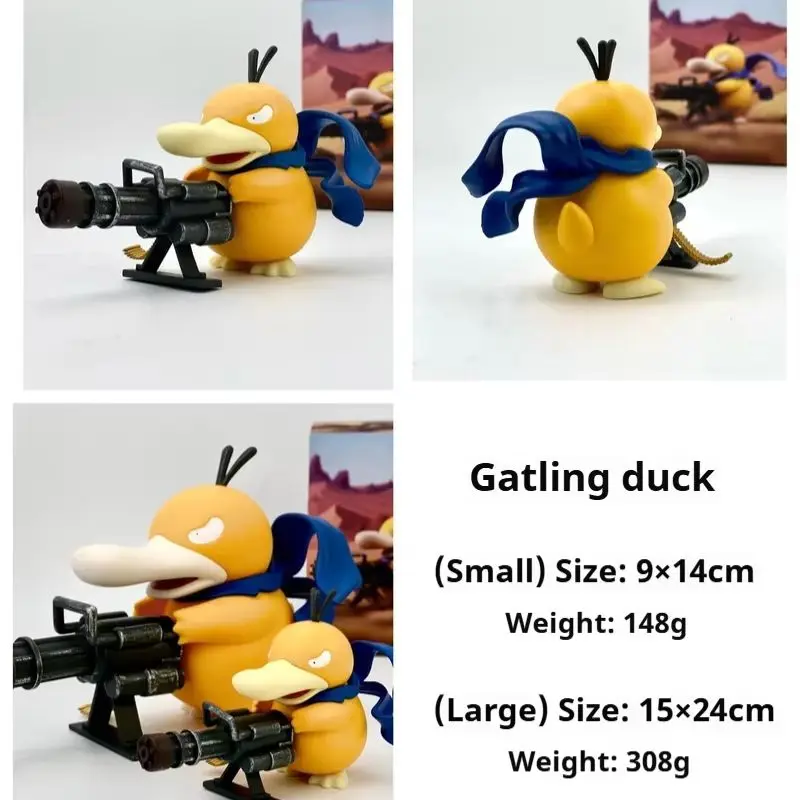 InStockAnime Gatling Psyduck Modelo de carro de bebê jogar pato amarelo modelo artesanal animal de estimação PokeMoen ornamento brinquedos infantis presente namorado