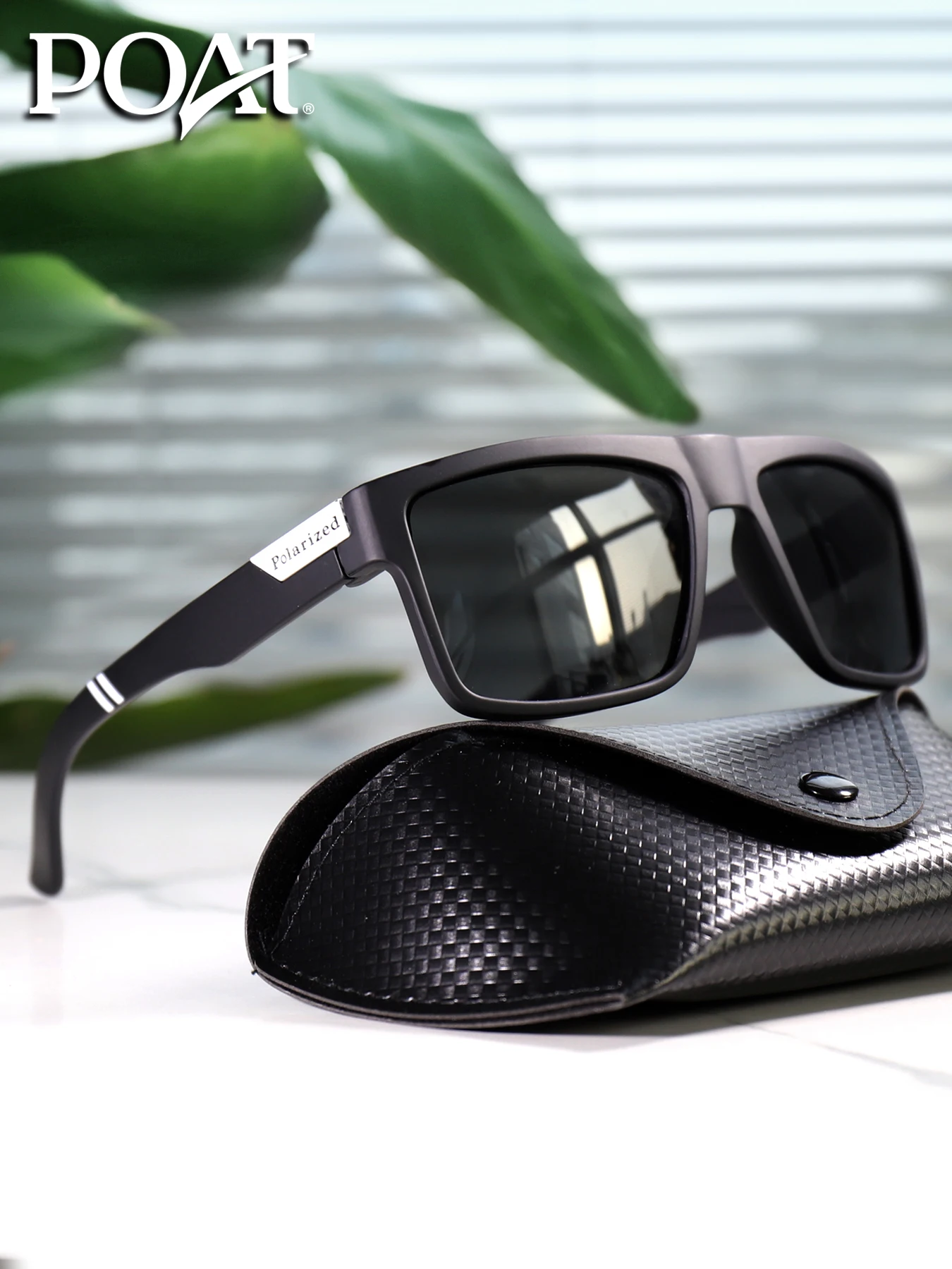 AliExpress POAT Polarized Fishing Glasses with Case Square Sunglasses UV400 Outdoor Sports Cycling Running Driving Men Women Party Wear Goggles