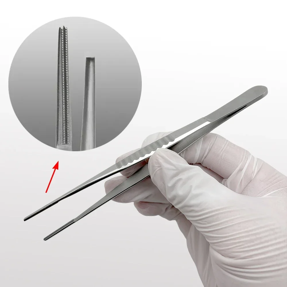 Stainless Steel Atraumatic Tissue Forceps Toothed Tweezers Vascular Procedures Dental Surgical Instrument