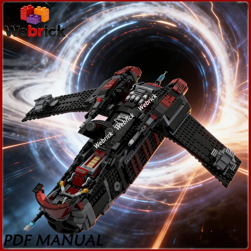 

The Dark Falcon LAATi Spaceship MOC Blocks, Modular Sci-Fi Space Vehicle Assembly Model for Adult Collectors Showcase