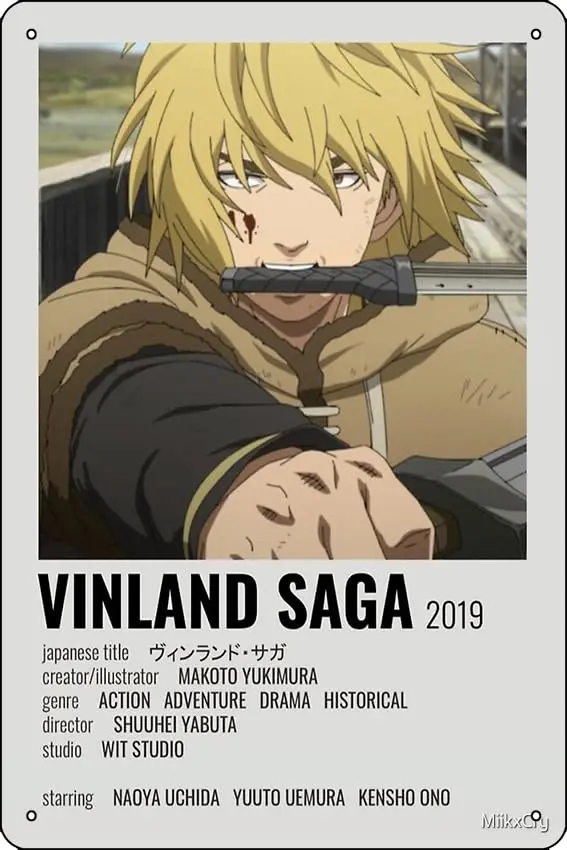 Vinland Saga Poster Funny Metal Tin Sign for Home Kitchen Bar Room Garage Decor 8