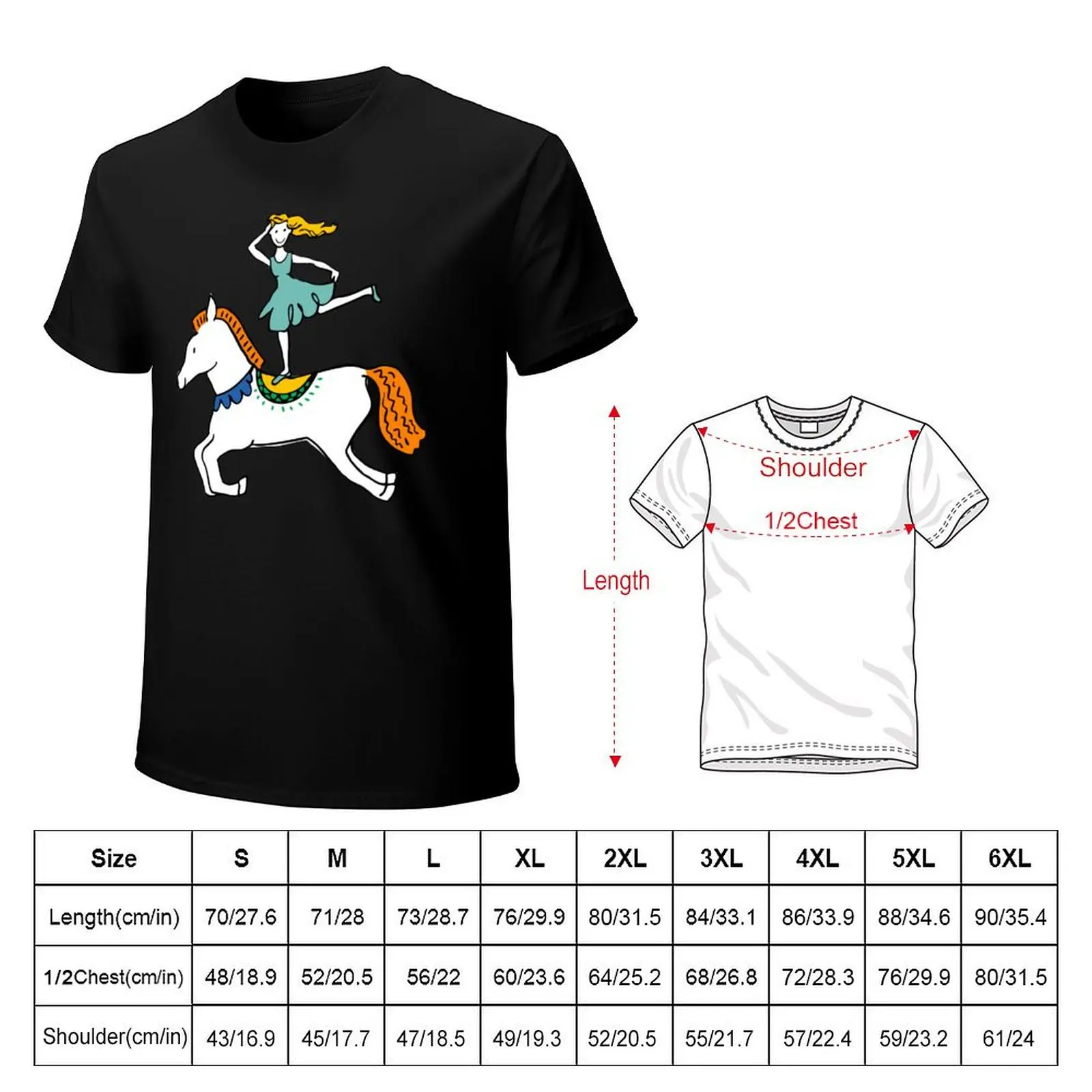 Retro Circus with Strong Man, Seals, Horse Rider and Clowns T-Shirt Water Resistant Casual T-Shirt