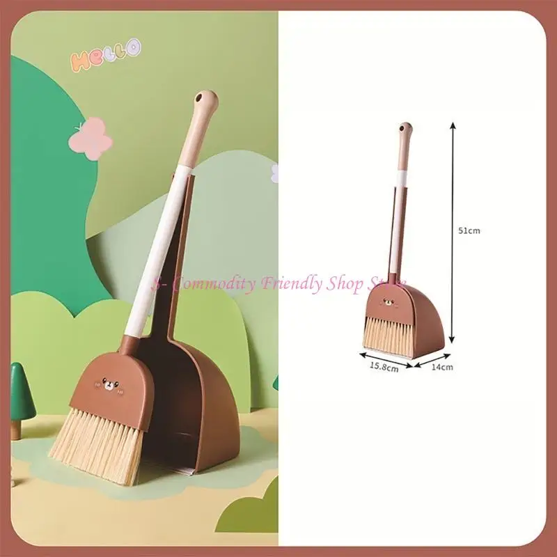 85ae sturdy Kids Brooms Dustpan Set Home Accessory للبنين والبنات الذين تتراوح أعمارهم بين 3 إلى 8