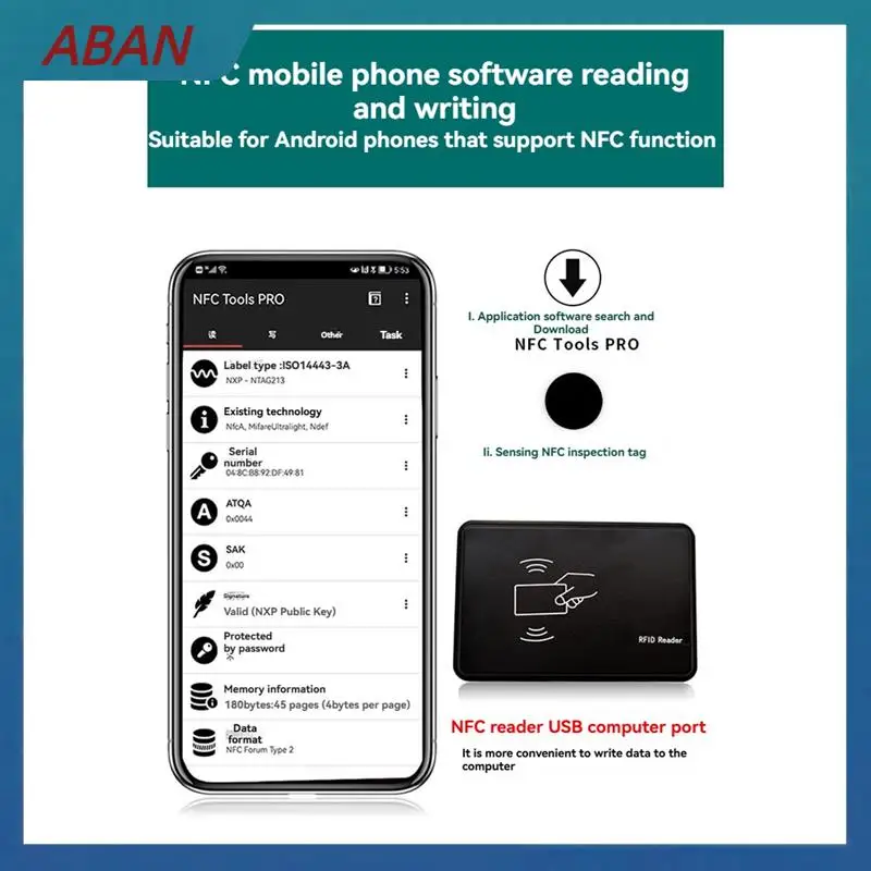 

ABAN 25 мм RFID контрольно-пропускные точки этикетка Tag Guard Tour Patrol система антиметаллический чип NFC 213 13,56 МГц 144 байта черный
