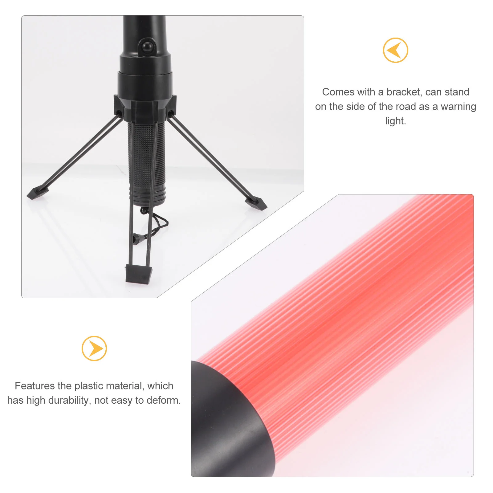 Baguette de Circulation 5 LED, Lumière de Sécurité Rechargeable, Interdit la Circulation