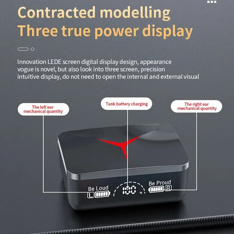 M90 Pro Auricolari Bluetooth 5.3 Cuffie senza fili Touch Control Cuffie da gioco TWS HIFI Stereo Riduzione del rumore del suono con microfono