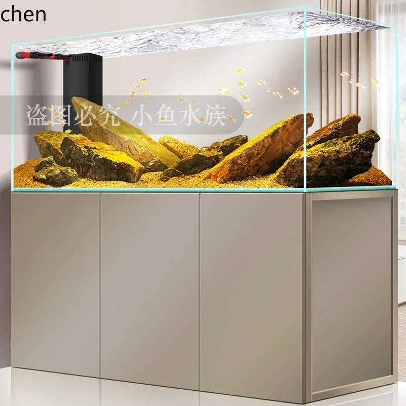 DSA  Tank Fish Tank Ultra-clear Glass Bottom Filter No Water Change Needed Living Room Home Ecological Landscaping