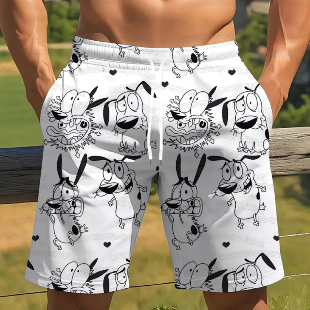 Summer Men's Women's Sketch Comic Cartoon Dog Print Shorts Regular Fit Comfortable for Social Events & Casual Shorts