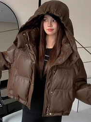 Hooded Jacket for Women Short Warm Down Coat Fashionable Zipper Parker Coat Autumn and Winter 2024 New