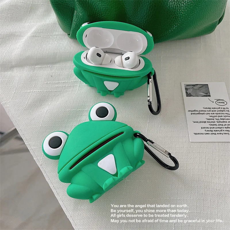 For Airpods Pro 2 Case,Cute 3D Frog Protective Earphone Silicone Cover For Airpods Pro Case/Airpods 3 Case/Airpods 1/2 Case