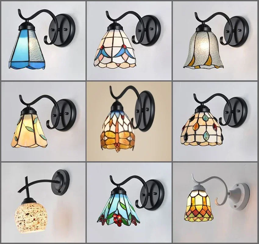 Modern Mediterranean Wall Lamp 110V 220V LED Wall Lamp Aisle Staircase Retro Wall Lamp Bracket Light