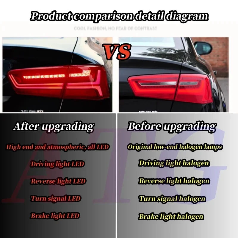 

Задние фонари автомобиля подходят для Audi A6L 2012-2015 с новым модернизированным задним фонарем.