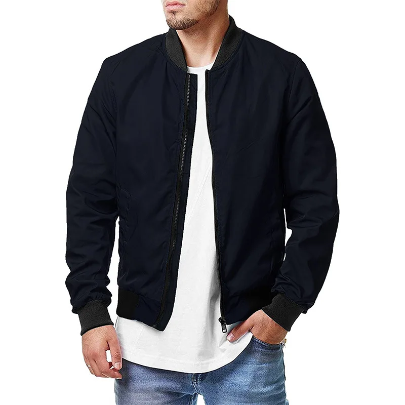 2024 Spring and Autumn Men\'s Zipper Bomber Jacket Casual Trendy Menswear