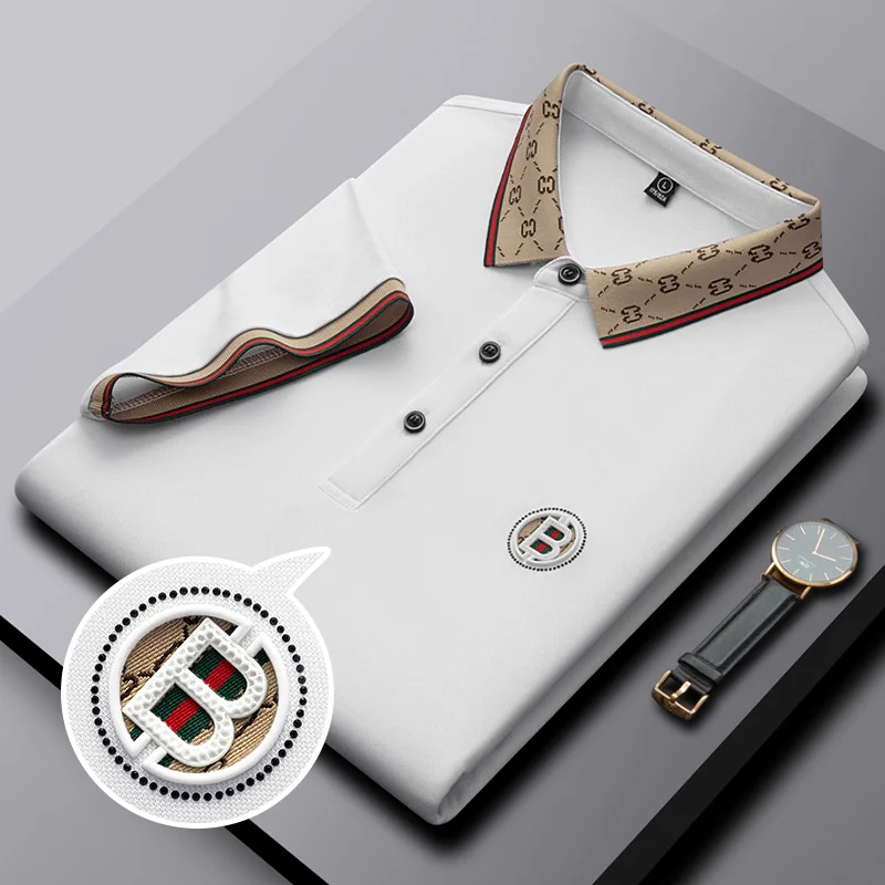 

High quality brand summer new men’s short sleeve POLO shirt luxurious custom fashion letter relief comfortable casual Tshirt top
