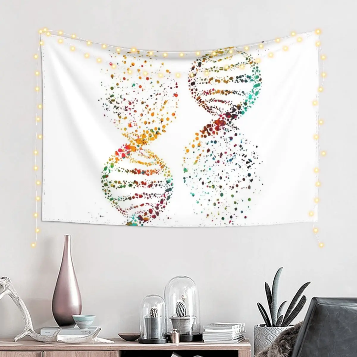 DNA, Watercolor Art,Dna double helix genetic Tapestry House Decoration Bedroom Decoration Tapestry