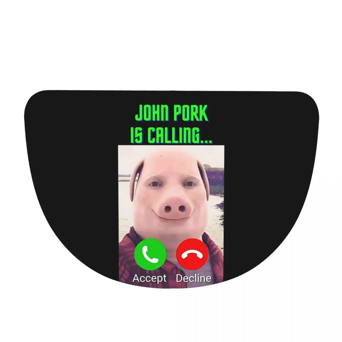 John Pork Is Calling Soft Flannel Half Round Doormat Non Slip Bathroom Mat Absorbent Floor Carpet for Home Bedroom