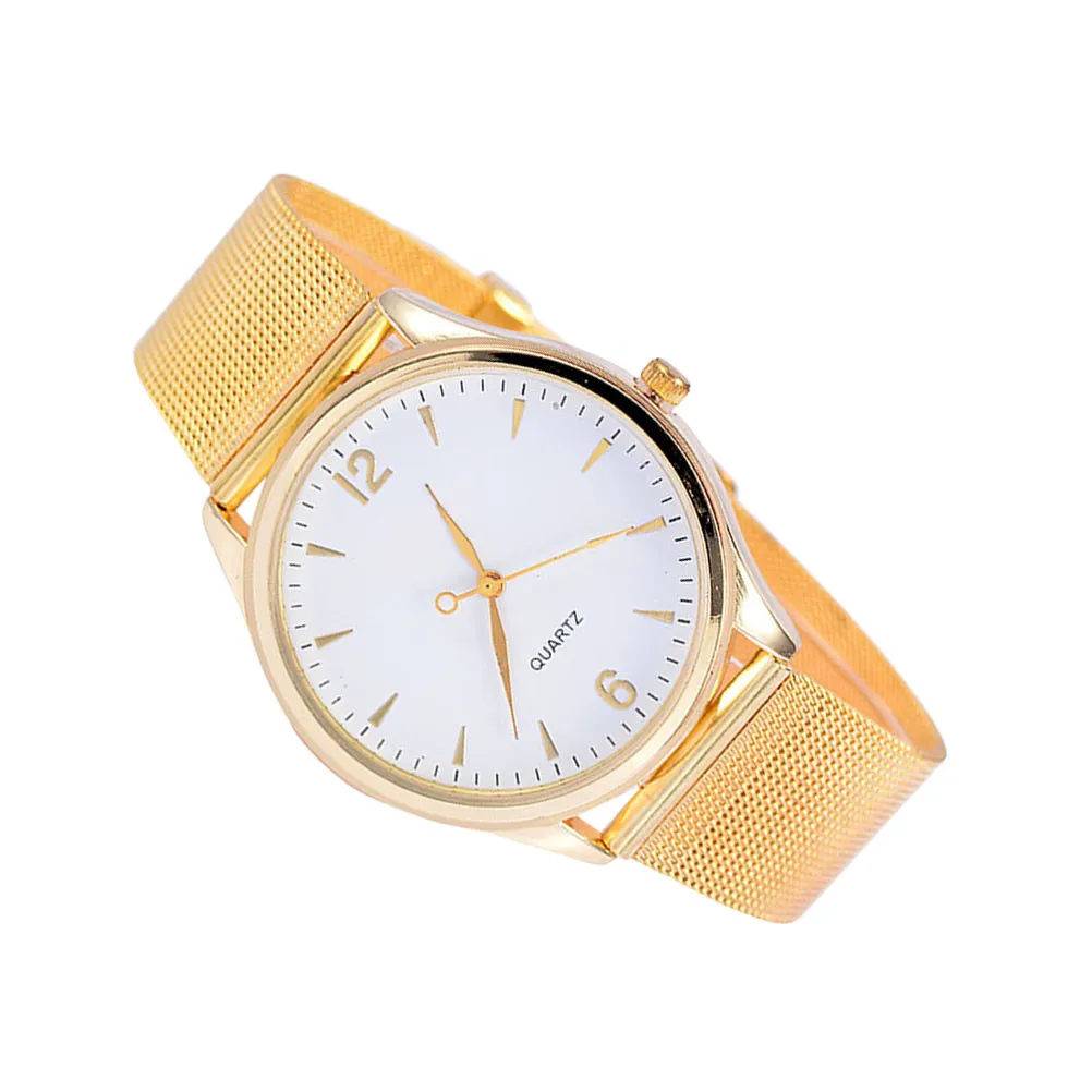 Fashion Women Quartz Watch with Gold Mesh Band Simple Elegant Design Perfect Gift for Christmas Birthday Valentine's Day Wedding