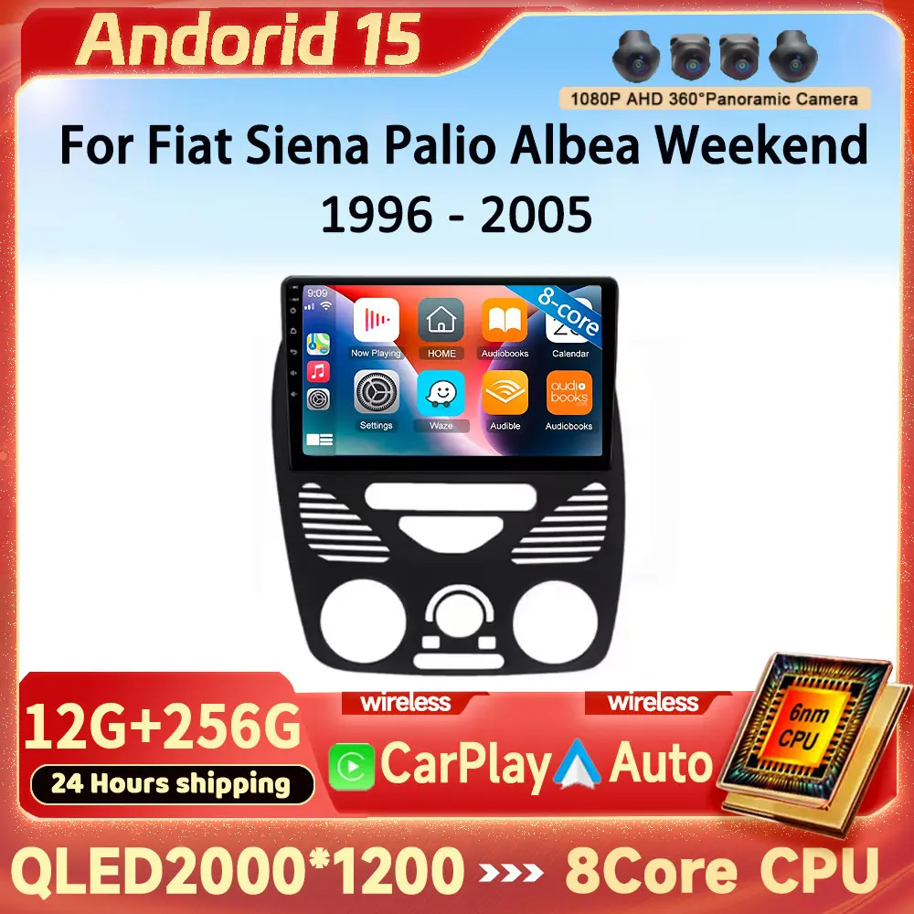 Para Fiat Siena/Palio/Albea/Weekend 1996 -2005 Rádio de carro Android AutoMultimedia Player de vídeo Navegação 4G Unidade principal WlFl
