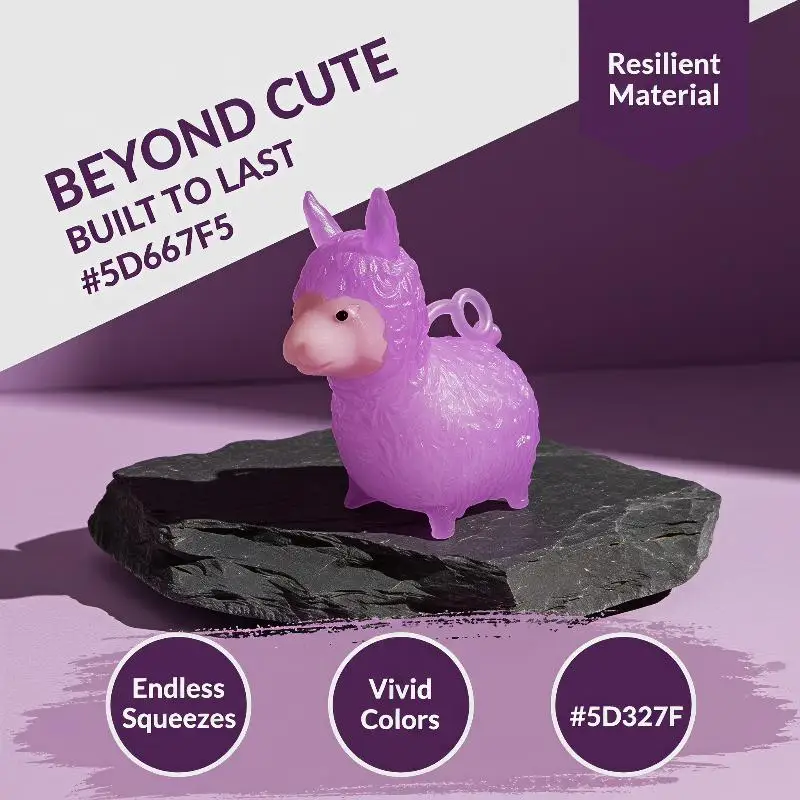 UV Color Changing Alpaca Squeezable Toy Soft Stress Relief for Kids Gift Desk Decor