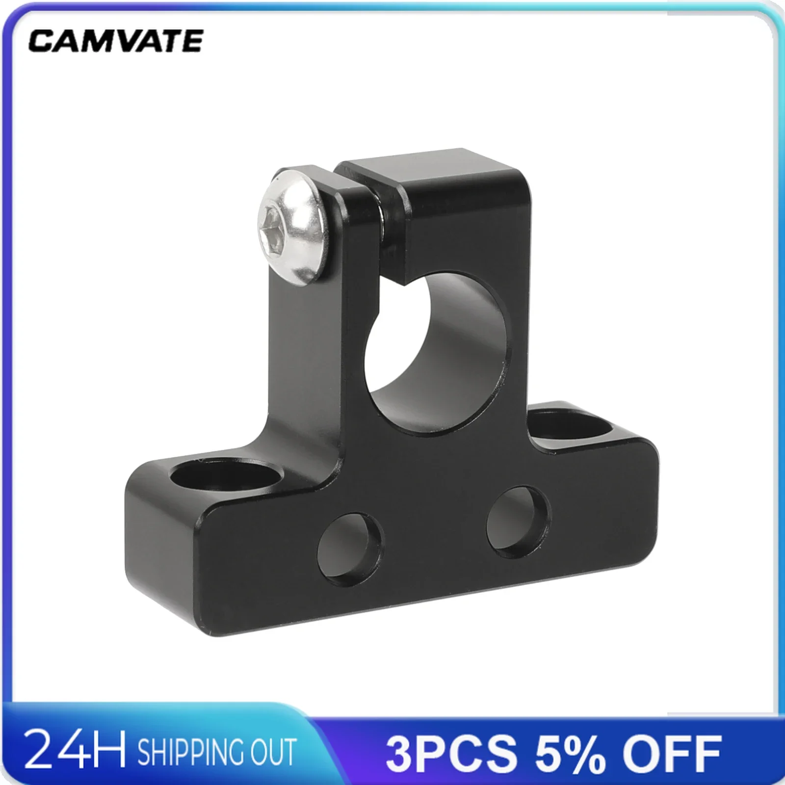 CAMVATE Standard 15mm Single Rod Clamp Rail Connector Adapter With 1/4