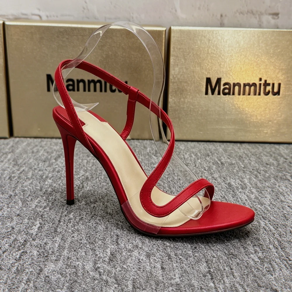 

New Design 10cm Women Open Toe High Heeled Sandals,Sexy Summer Shoes,Ankle One-Strap,Snake Shape,Red,Black,Silver,Custom COlors