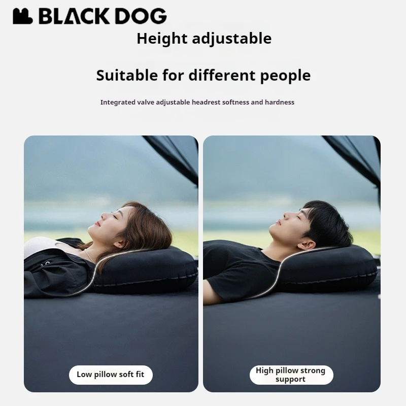 Naturehike BLACKDOG Sponge Inflatable Pillow Portable Soft Comfortable Camping Sleeping Gears Folding Air Cushion Travel Pillow