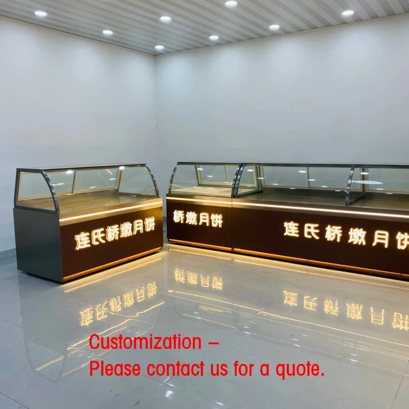 

custom.Commercial-Style Pastry Display Cabinet Bakery and Cake Cooler with LED Lighting New Design
