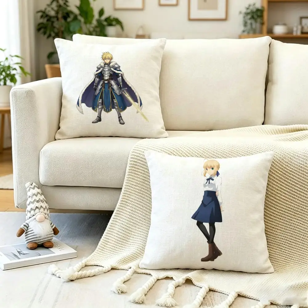 Hit Anime F-Fate S-stay niS Cushion Cover Anti-dustmite Pillowcase Invisible zipper silky short plush Sofa cushion cover