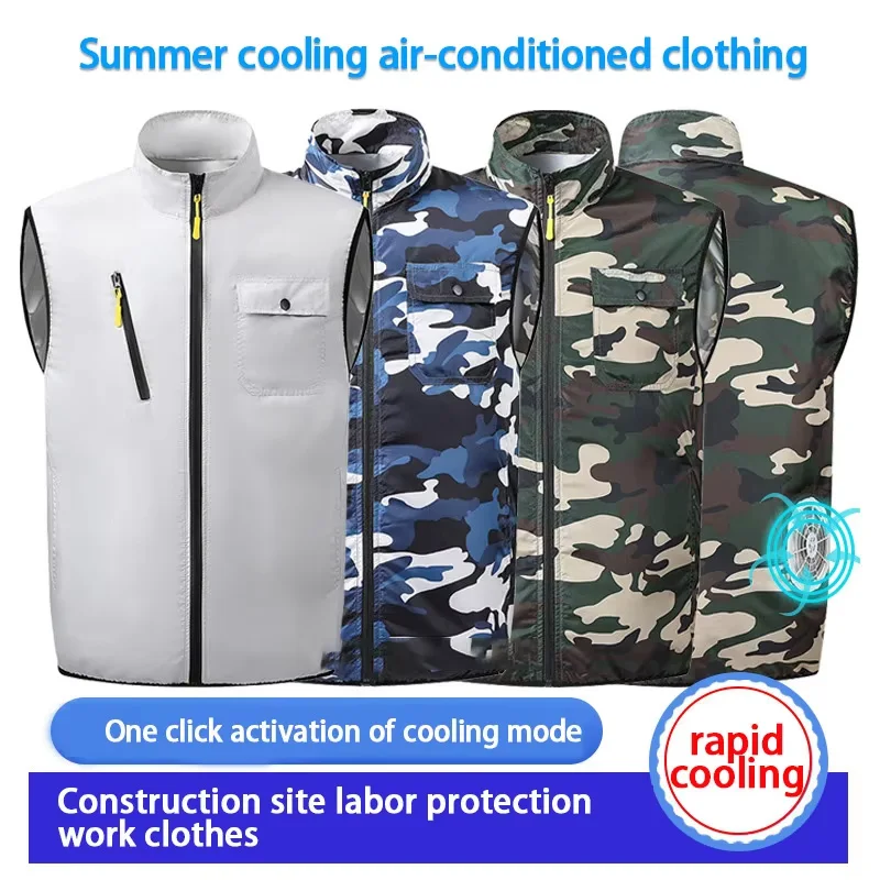 

Smart Cooling Fan Vest Men's USB Intelligent Refrigeration Air Conditioning Clothes Outdoor Labor Protection Camo Work Clothes
