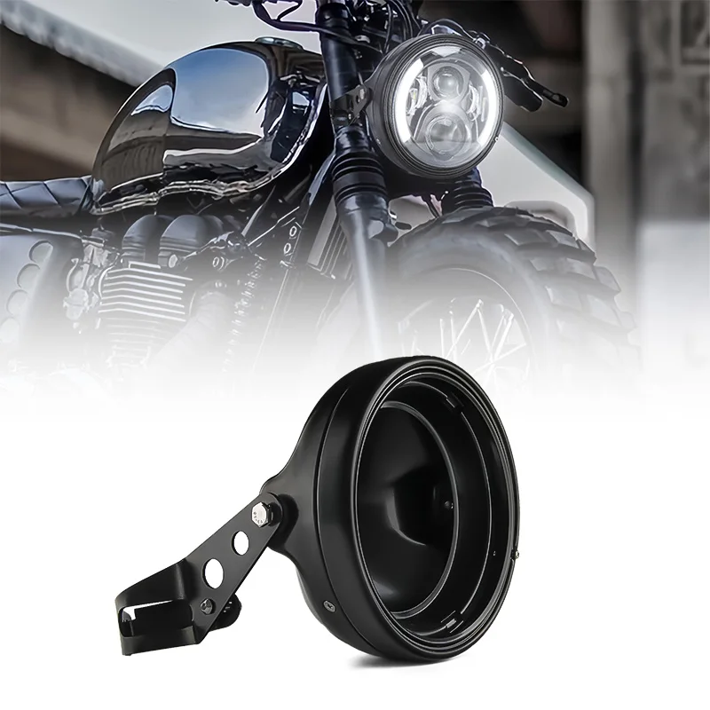 

7-дюймовый корпус фары для мотоцикла Ha-rley, аксессуары для передних фонарей для KAWASAKI, Honda, Yamaha, Cafe Racer