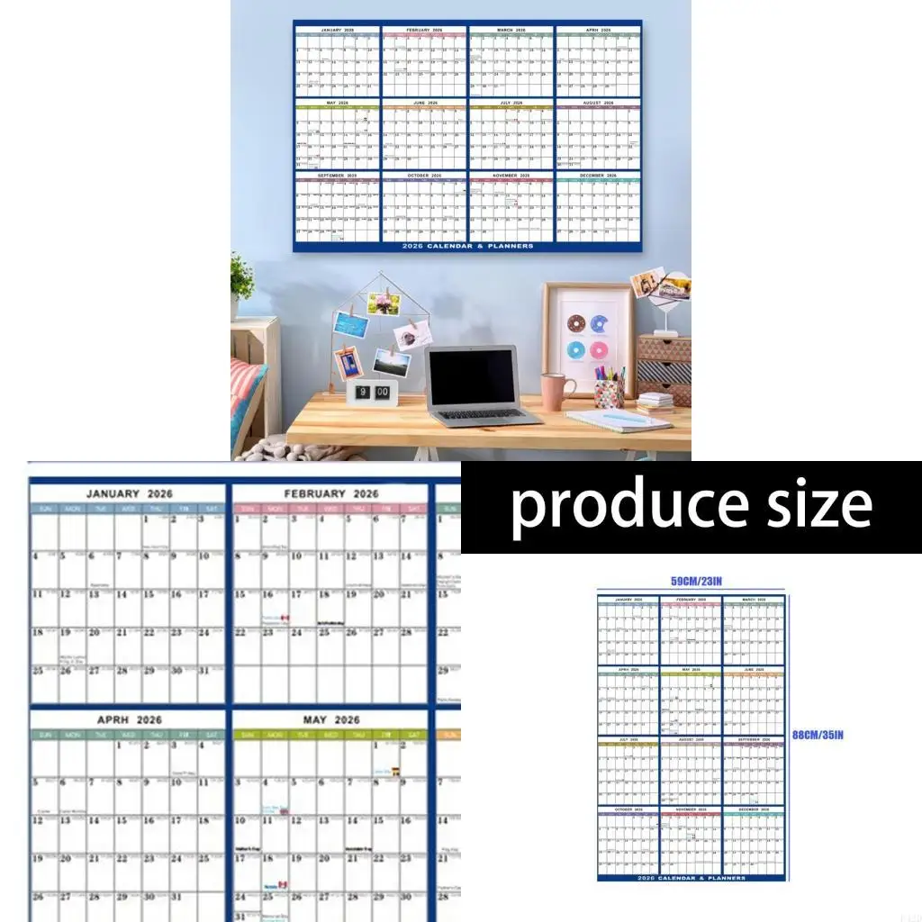 

F42D календарь на весь год на 2026 год, настенный планировщик на 2026 год, стираемый настенный планировщик, календарь для офиса