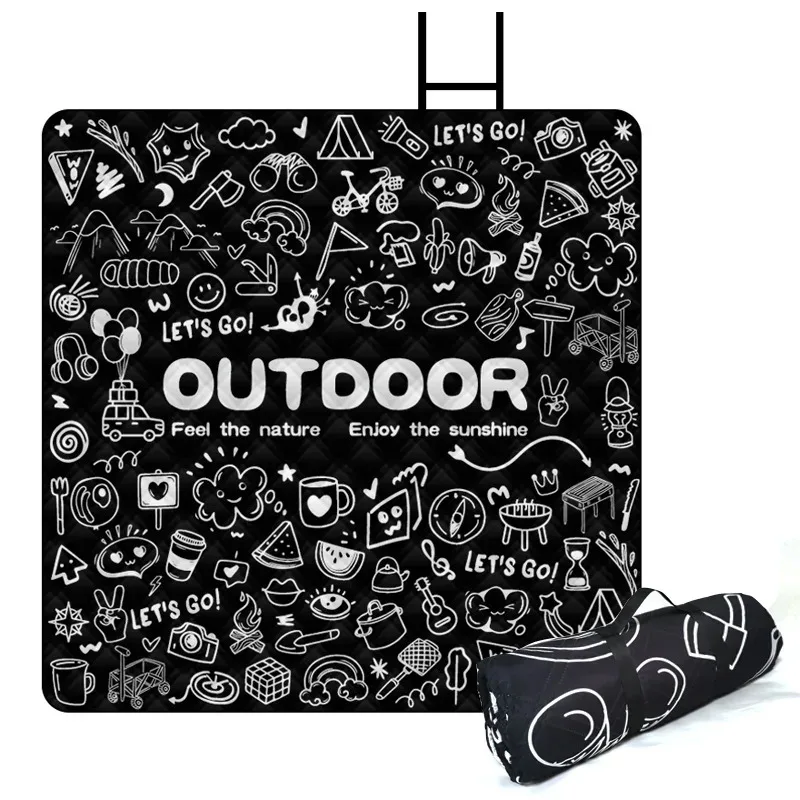 

Outdoor Camping Portables Picnic Mat Lawn Mat Thickened Moisture-Proof Camping Mat Aluminum Film Base Machine Washable