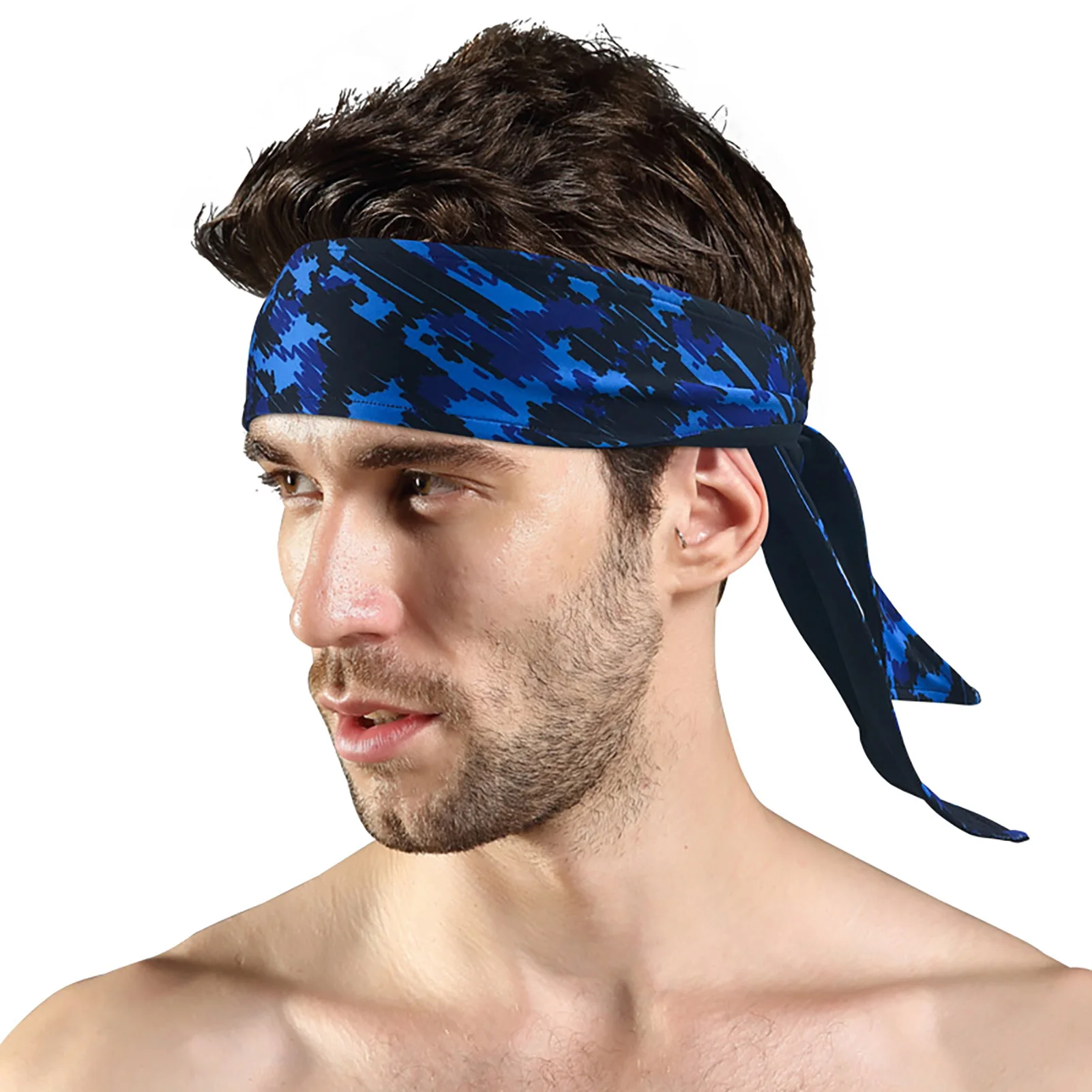 Men\'s Sports Headband Mens Sweatband Non Slip Cooling Sports Head Bands for Running Cycling Basketball Yoga