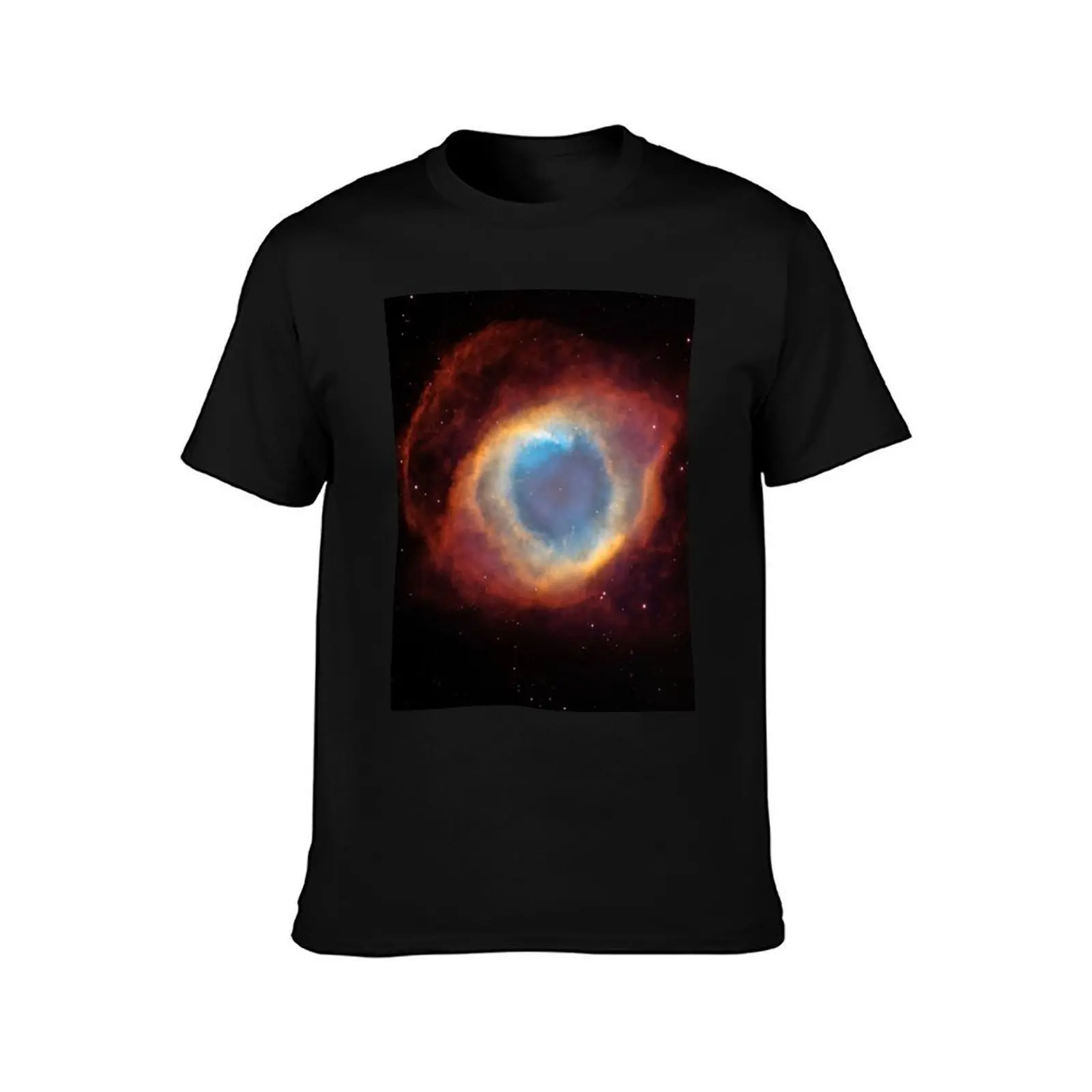 Helix Nebula T-Shirt, Summer Casual Cotton Tee, Oversized Streetwear Tops, Vintage Graphic Print, Loose Fit Short Sleeve