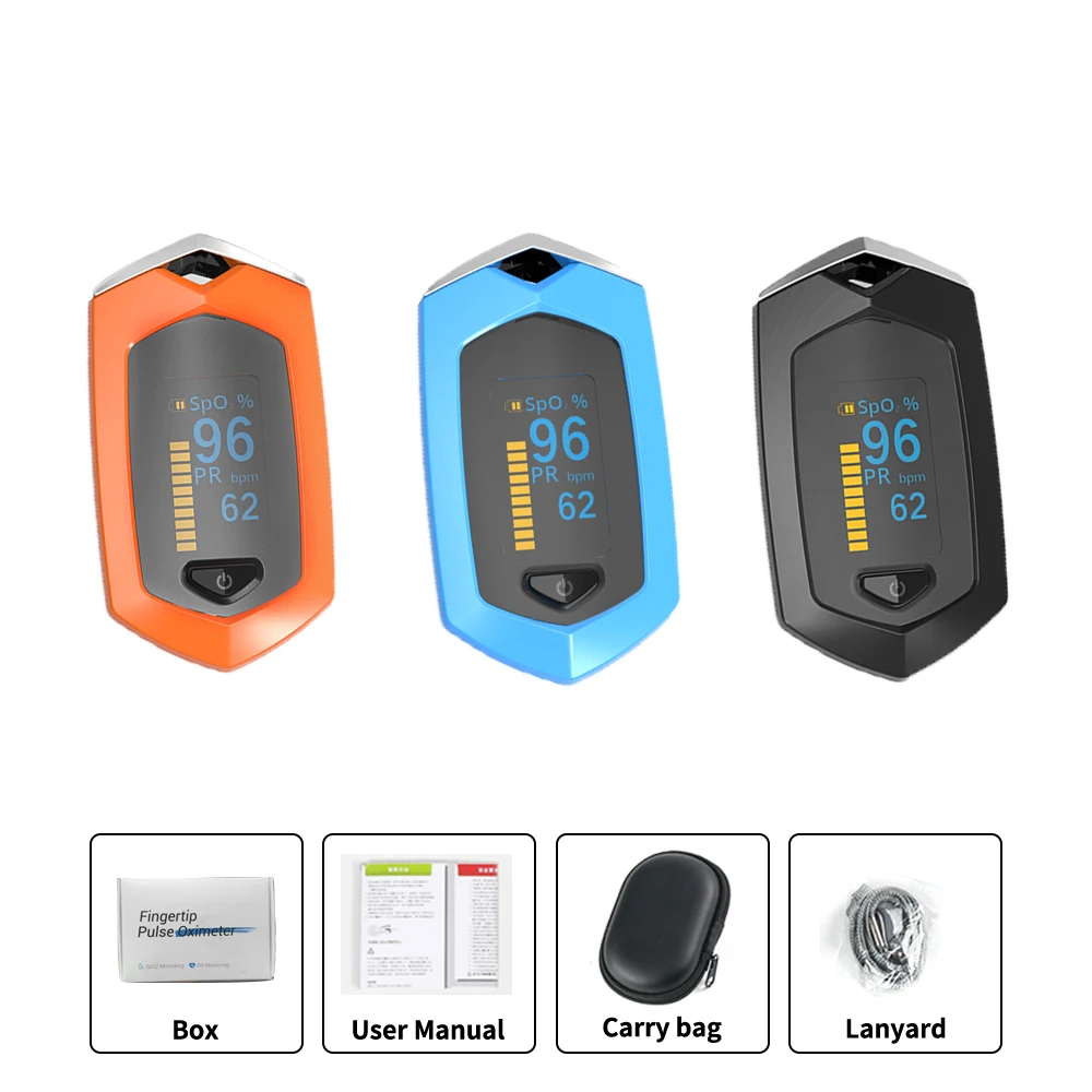 Yongrow Medical Rechargeable Digital Fingertip Pulse Oximeter Blood Oxygen Saturation Meter Finger SPO2 PR Monitor Oximetro