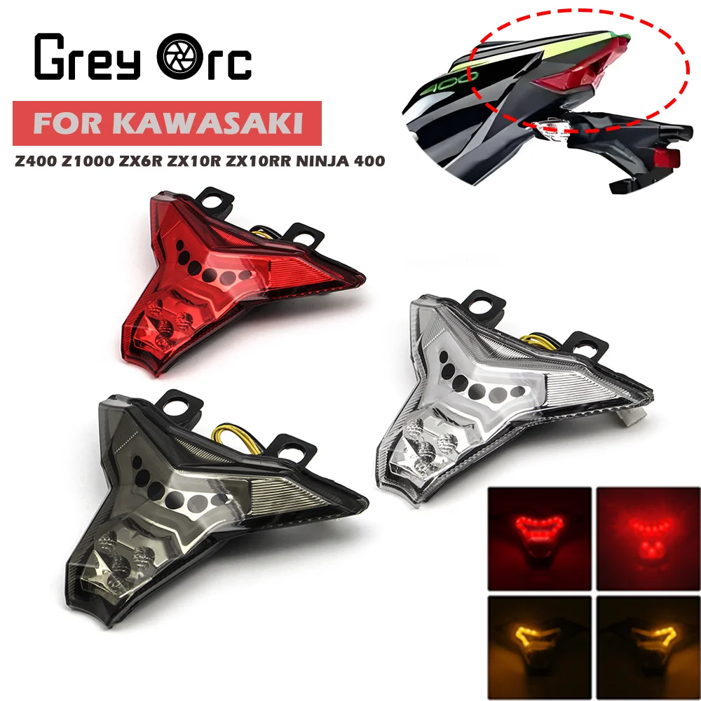 

Motorcycle Rear Signal Light Tail Steering Brake LED Lamp Accessories For KAWASAKI Z400 Z1000/R ZX6R ZX10R ZX10RR NINJA 400