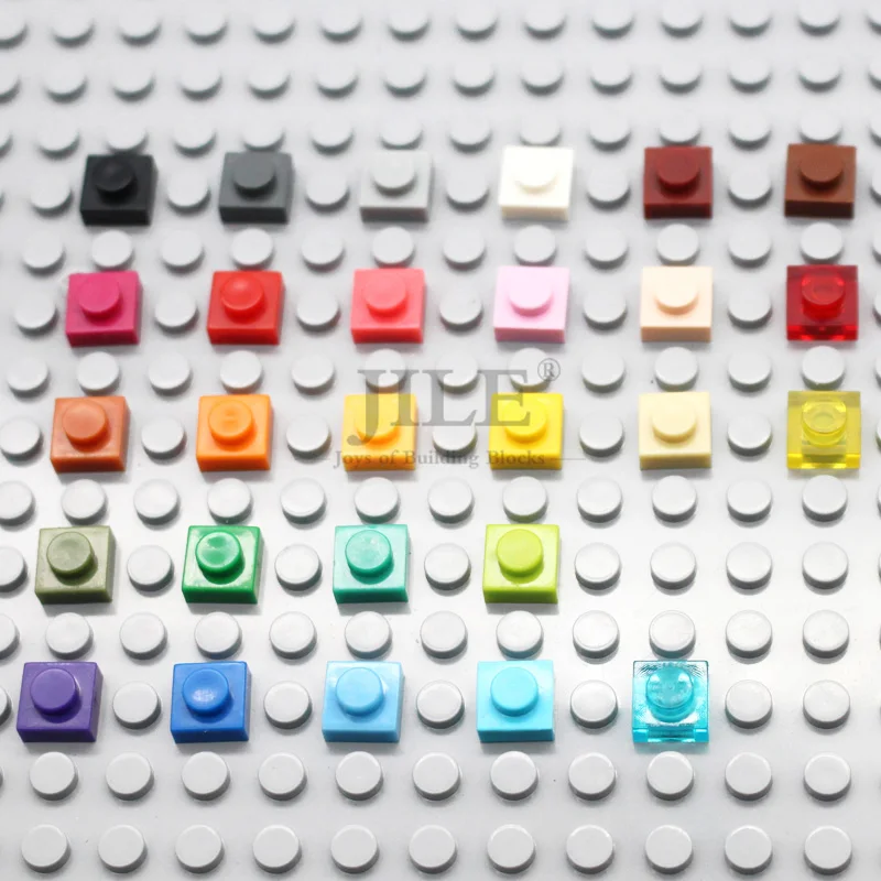 200pcs Moc Tiles Plate 1x1 3024 Short Piece DIY Enlightenment Basics Building Blocks Bricks Compatible Assembles Education Toys