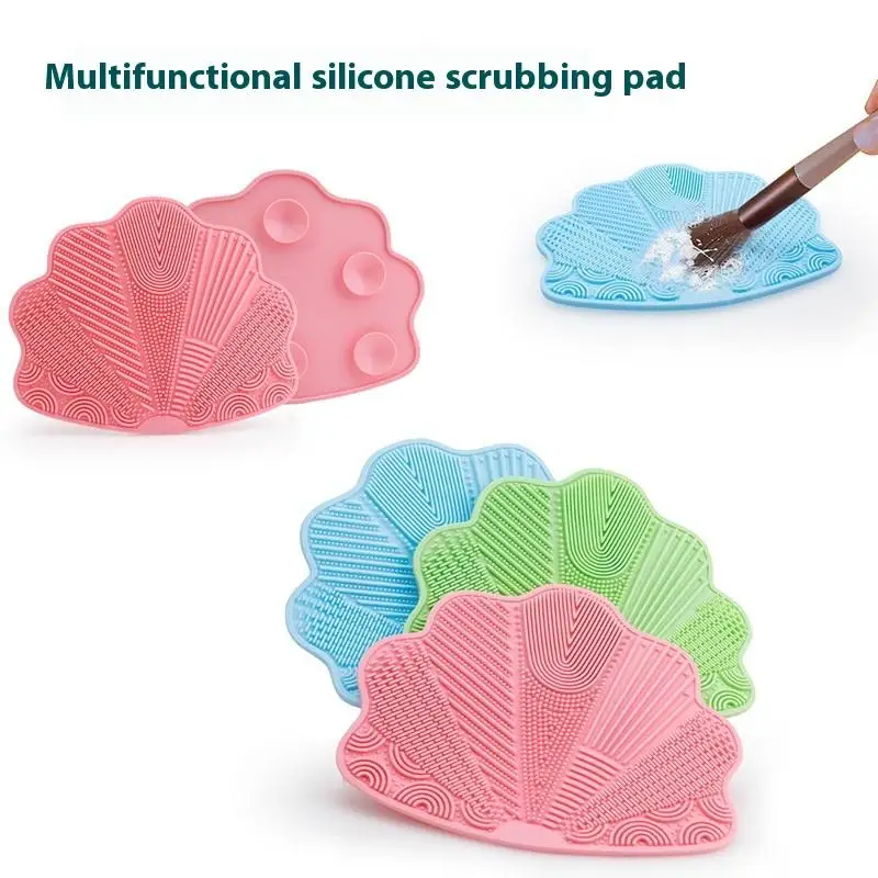 Tampon à récurer brosse cosmétique tampon de nettoyage Silicone avec ventouse pétoncle forme d'avocat nettoyage tampon à récurer fournitures de beauté