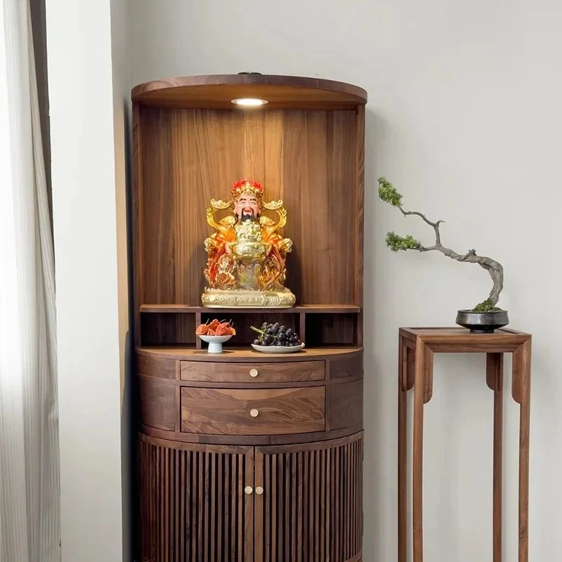 FG*Shrine offering table Shrine modern light luxury new Chinese walnut living room utility cabinet