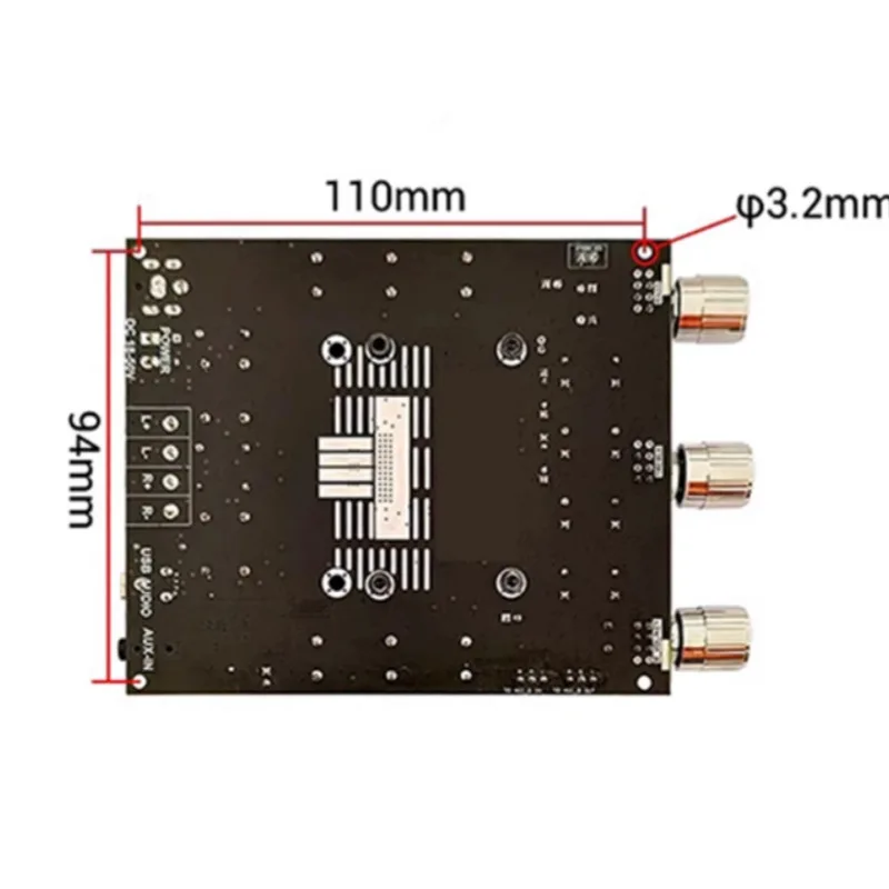 

TPA3255High-Power Bluetooth Digital Amplifier Board Module300W*2Dual Channel with High Bass AdjustmentAUX