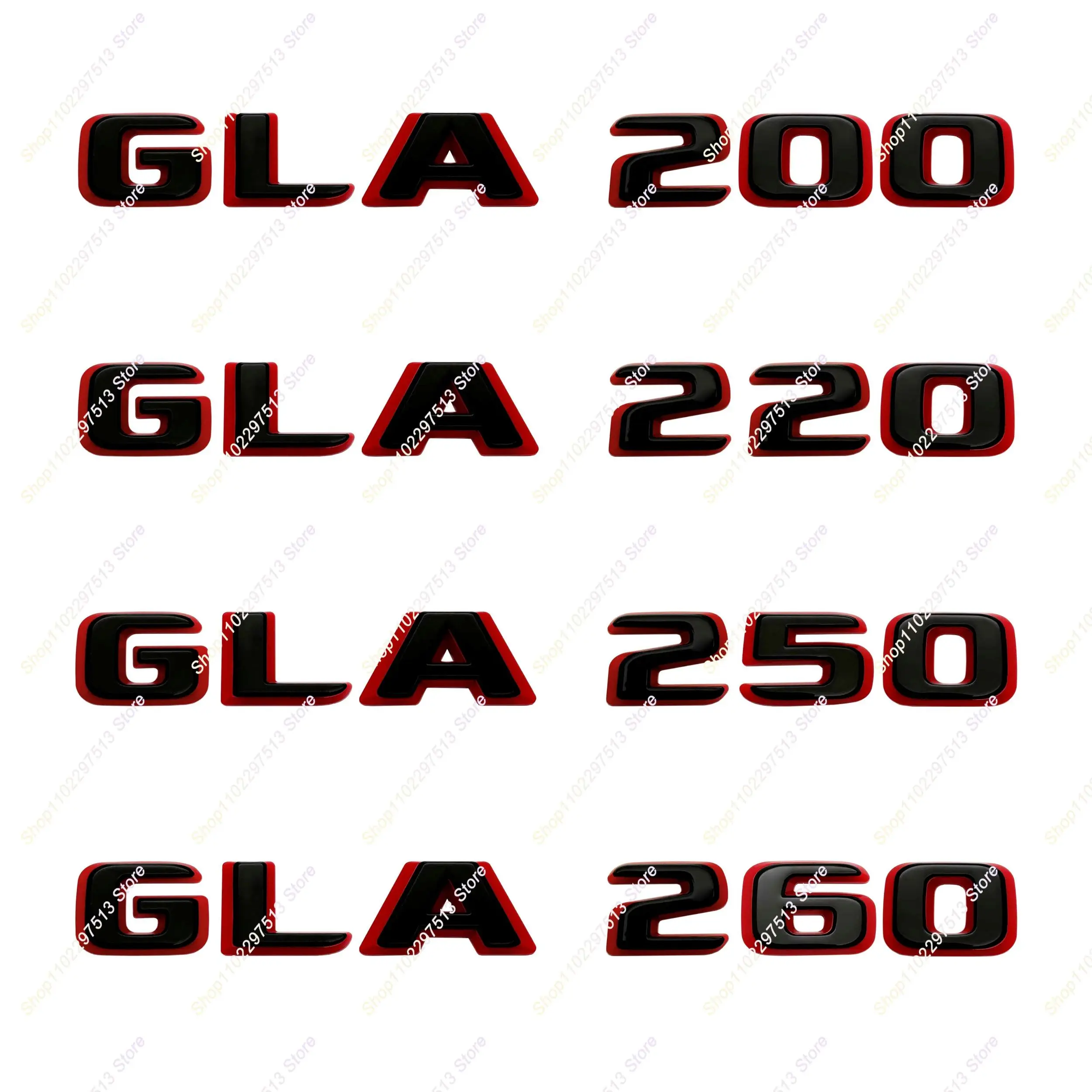 

New 3D Glossy Black Red Letters Emblem Suitable For X156 Series GLA200 GLA220 GLA250 GLA260 Car Badge Sticker Accessories