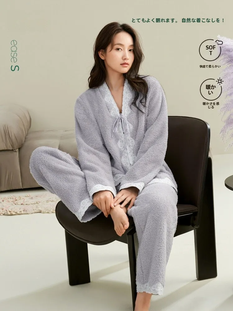 pigiama-in-pile-corallo-anzhan-da-donna-in-flanella-spessa-con-scollo-a-v-e-maniche-lunghe-per-il-tempo-libero-e-la-casa