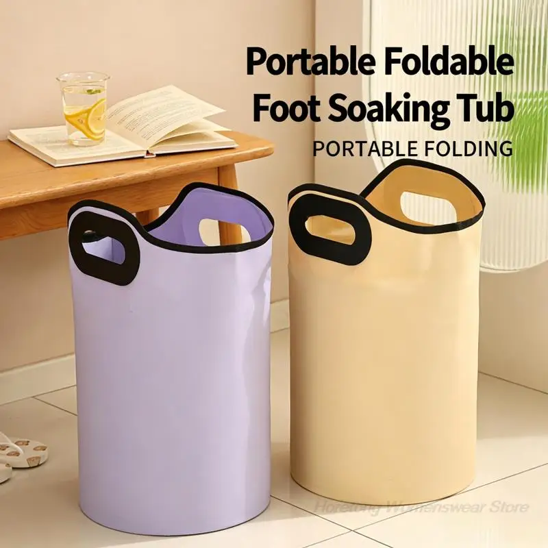 Foldable Foot Soaking Tub Portable Leakproof PVC Foot Bath Basin 8-Layer Insulated Heat Retaining Deep Calf Foot Soak Spa Bag